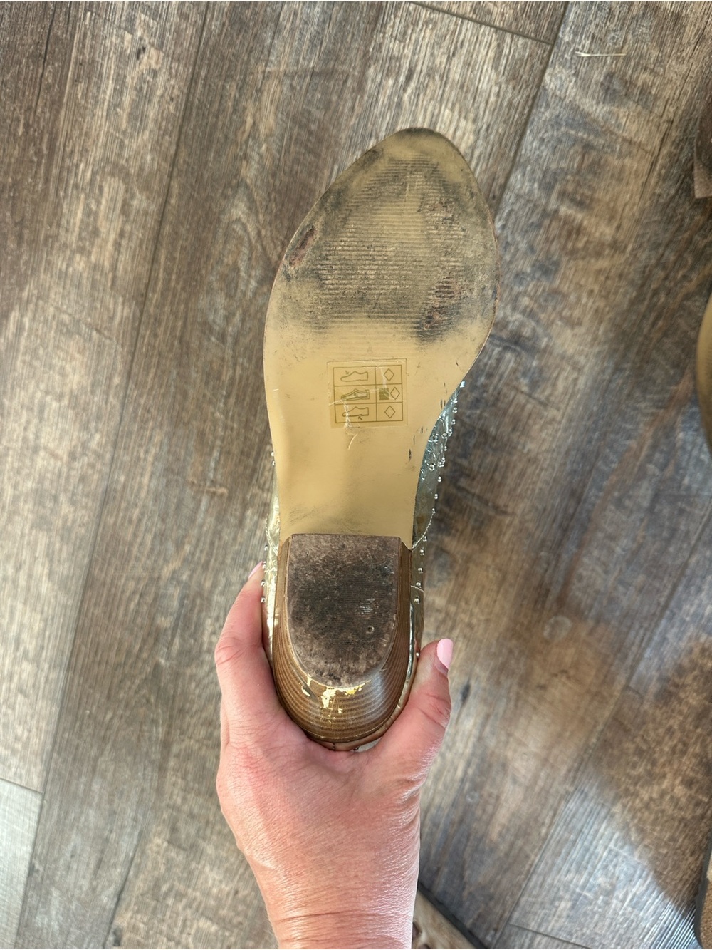 Free People vegan Leather Gold western/ cowboy boot - Picture 13 of 16